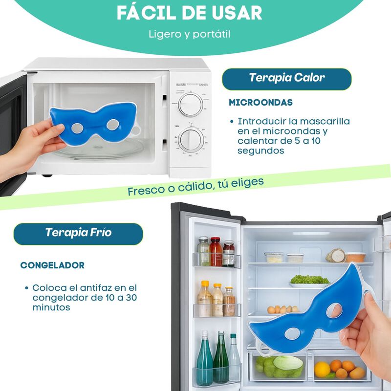 Antifaz de Gel Terapia Fr&iacute;o-Calor para Ojos | M... image number null