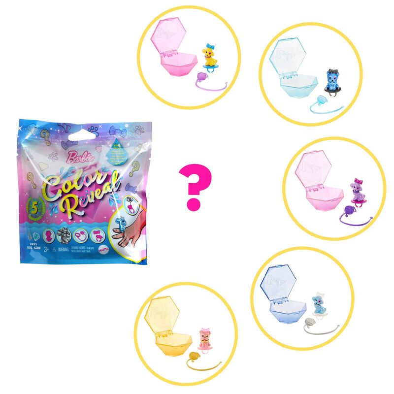 Serie Barbie Glitter De Color Reveal Pets Con 5... image number null