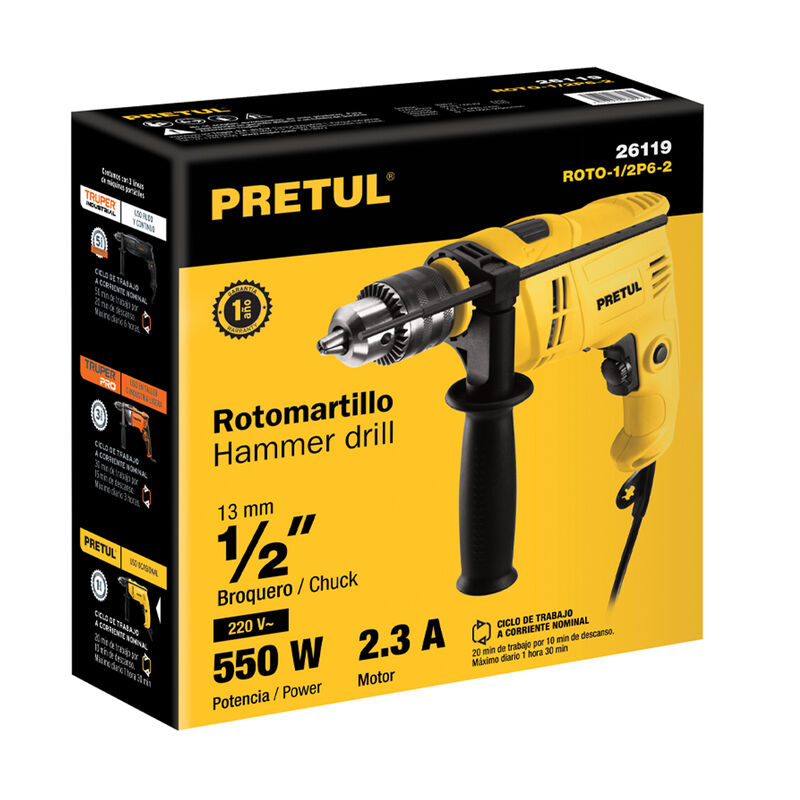 Rotomartillo 1/2' 550 W Pretul image number null