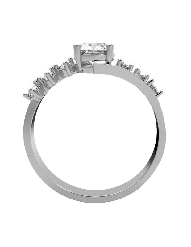 Anillo de Compromiso de 14K con Diamante de Lab... image number null