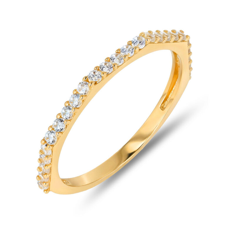 Anillo De Oro Amarillo 14k Con Zirconias (no Se... image number null