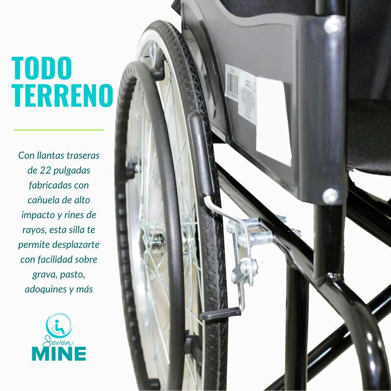 Silla de Ruedas Todo Terreno Plegable con Cintu... image number null