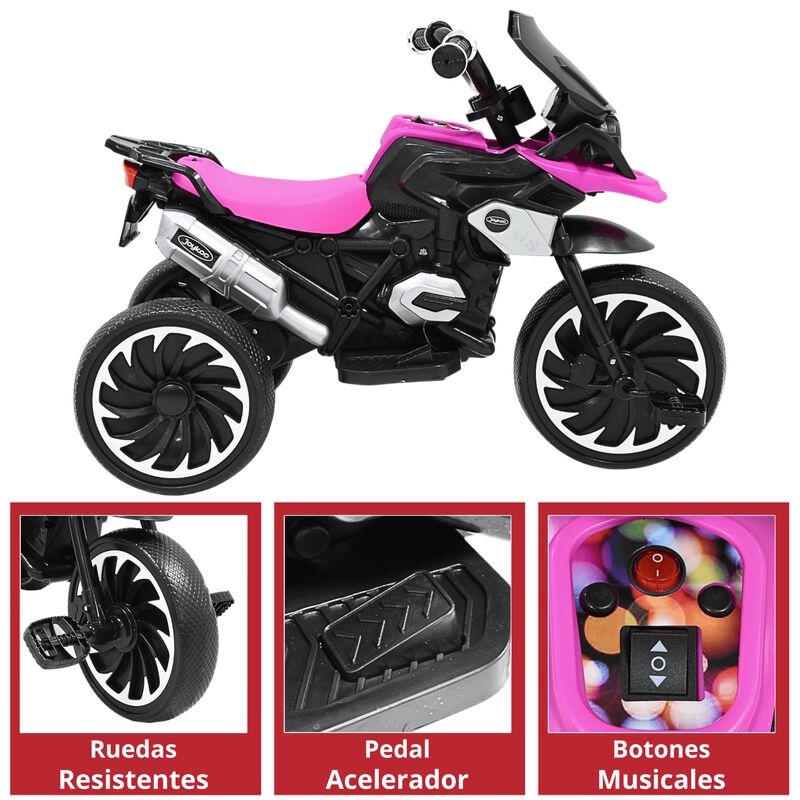 Moto Montable El&eacute;ctrica para Ni&ntilde;os Triciclo H&iacute;b... image number null