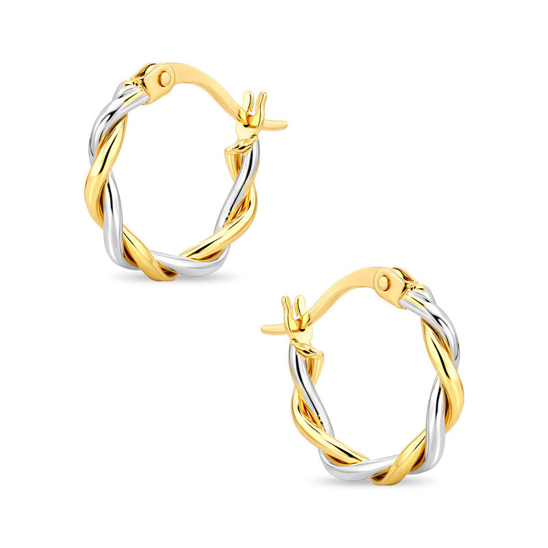 Arracadas Bicolor Oro 10k 10 mm Cl&aacute;sicas | Bizz... image number null