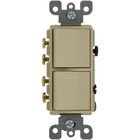 Leviton 20A, 120/277V, Decora Interruptor de combinaci&oacute;n AC de 3 v&iacute;as, grado comercial, toma de tier