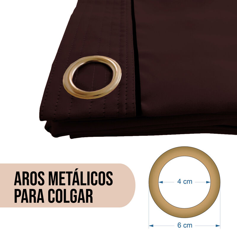 Cortinas Black Out Lisas Color Chocolate Con Ar... image number null