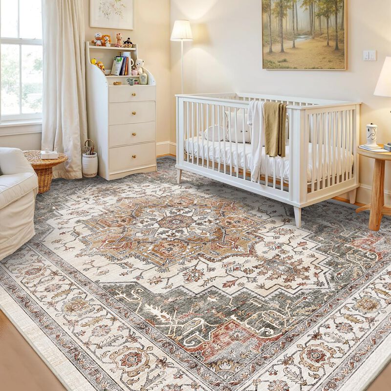 Alfombra Nakedcloud 140x183 Cm Lavable Boho Vin... image number null
