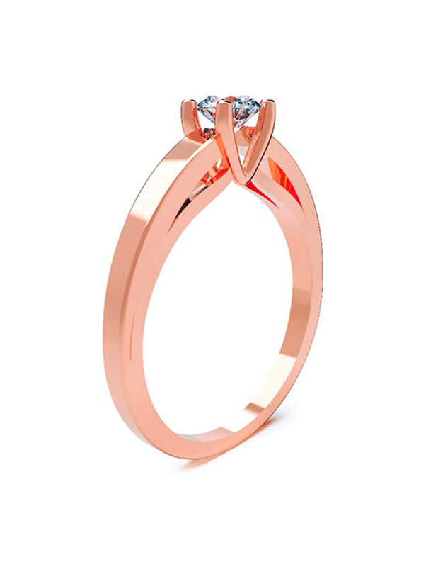 Anillo de Compromiso de 14K con Diamante de Lab... image number null