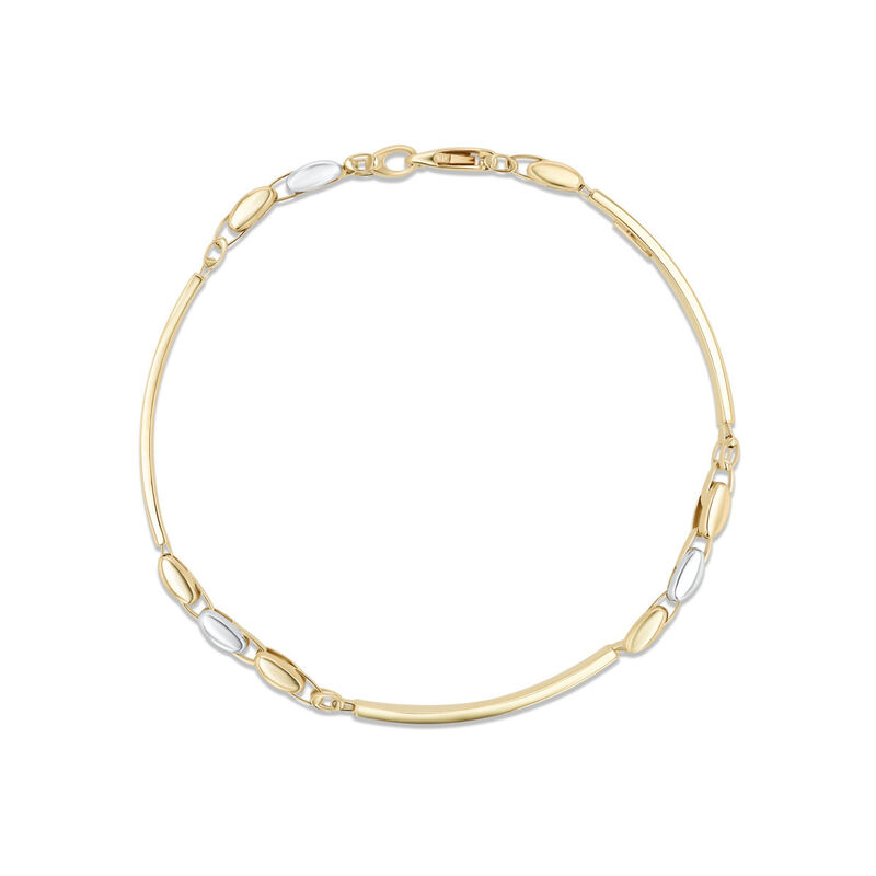 Pulsera De Oro Amarillo Y Blanco 14K Para Cabal... image number null