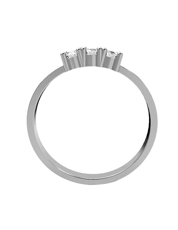 Anillo de Compromiso en Oro Blanco 10K con Circ... image number null