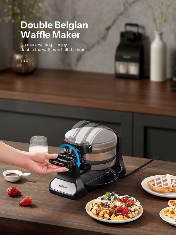 Wafflera Belga Yabano Giratoria Antiadherente D... image number null