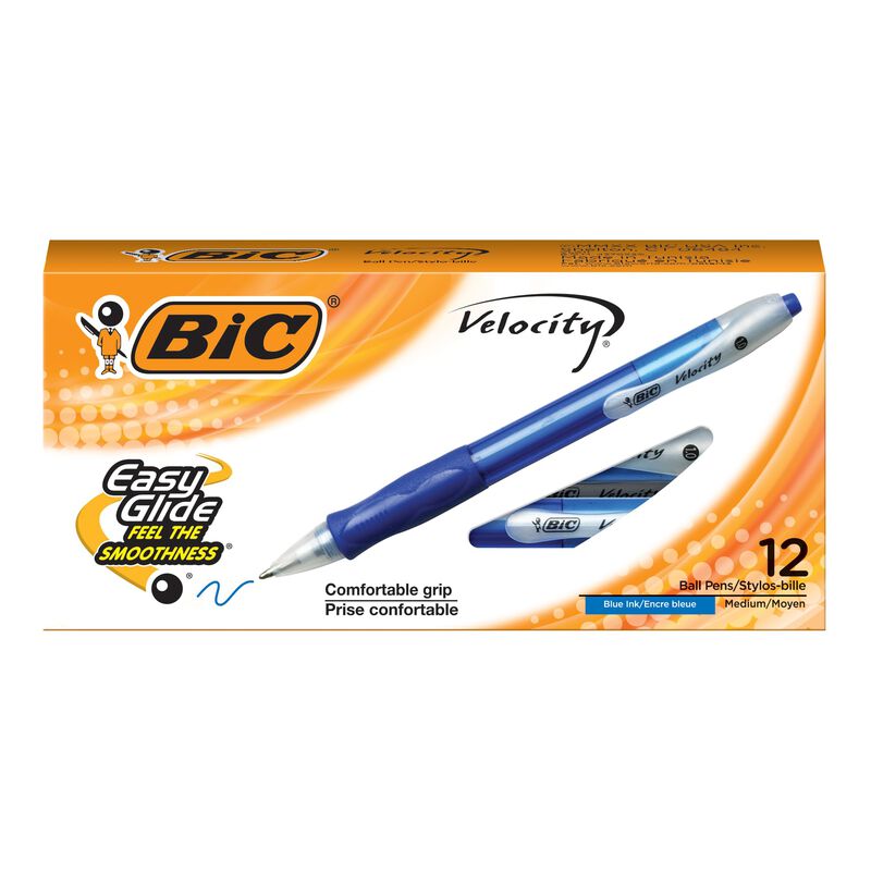 Bol&iacute;grafo Retr&aacute;ctil Pen Bic Velocity, Azul Medi... image number null