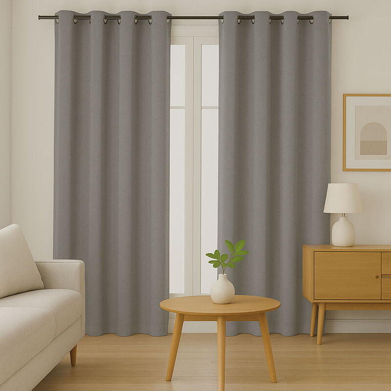 Cortinas Blackout para bloquear luz y ruido Gri... image number null