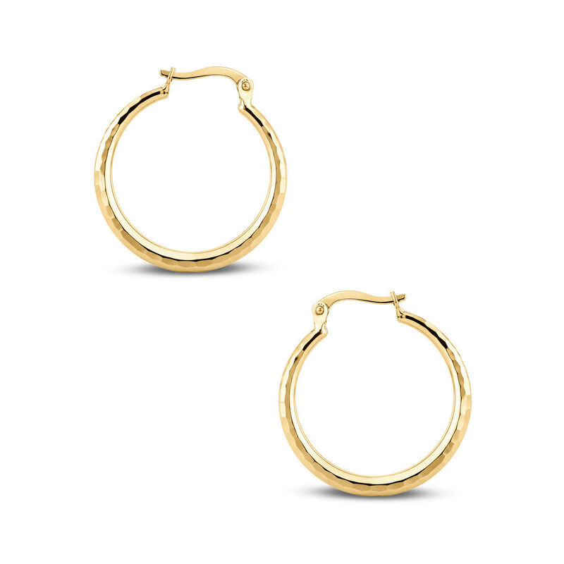 Arracadas Oro Amarillo 10k Diamantado 21 Mm Gal... image number null