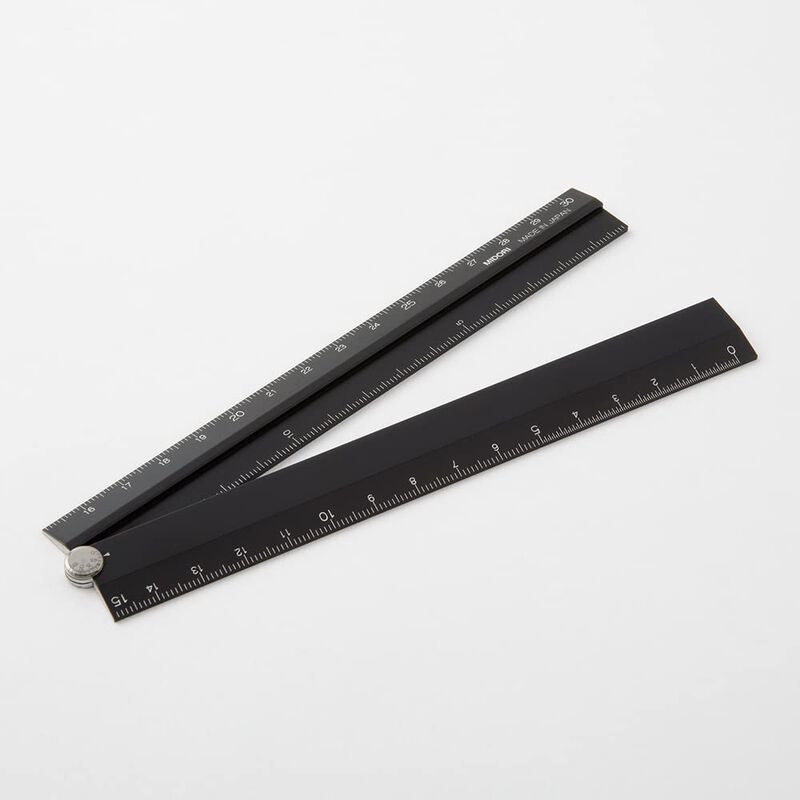 Regla Midori De Aluminio Negra Plegable &ndash; 30 cm image number null