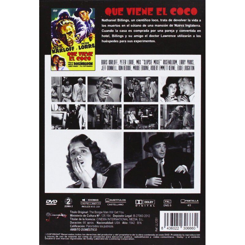 Que Viene El Coco [dvd] (1942) El Hombre Del Sa... image number null