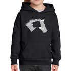 Sudadera Con Capucha Word Art Para Ni&ntilde;a - Ni&ntilde;a y Caballo - Negro
