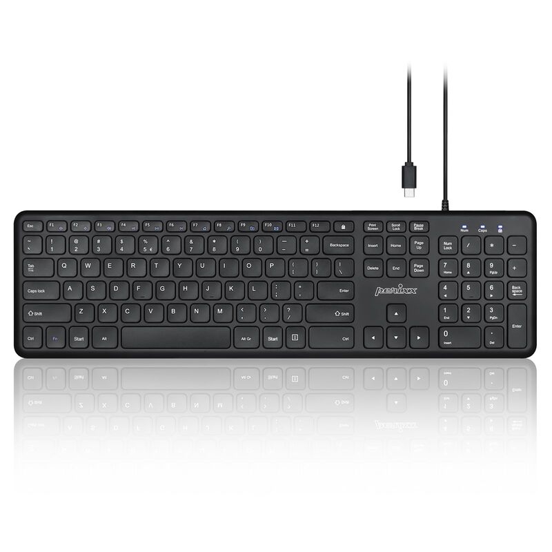 Teclado Perixx Periboard-210c Usb-c Negro Us image number null