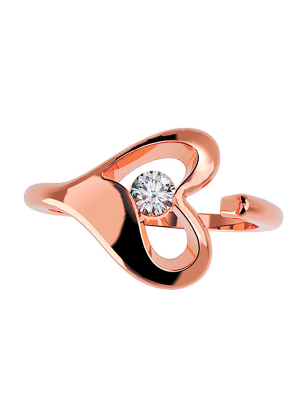 Anillo de Compromiso en Oro Rosa 10K con Circon... image number null