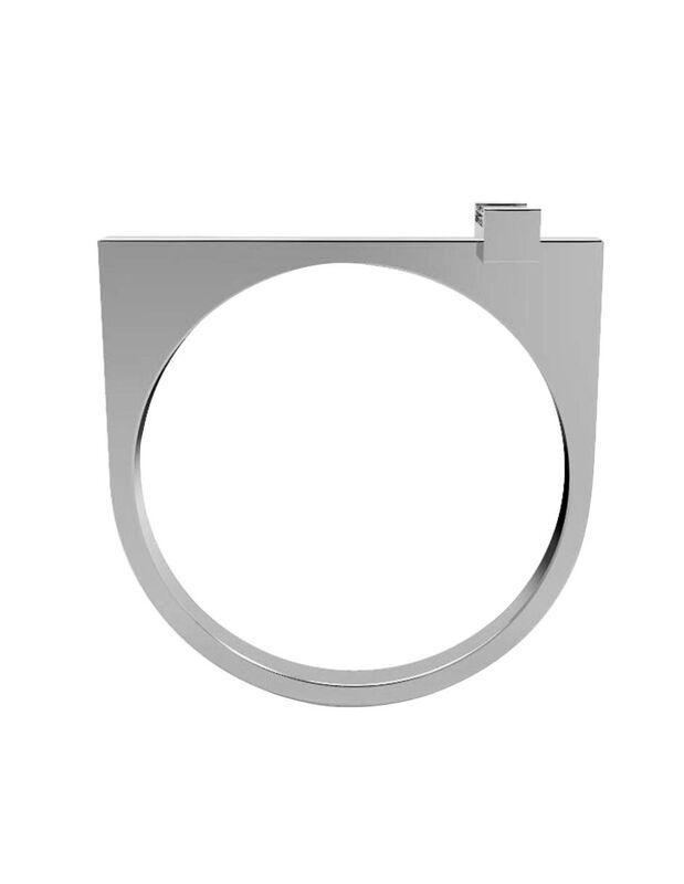 Anillo de Compromiso en Oro Blanco 10K con Circ... image number null