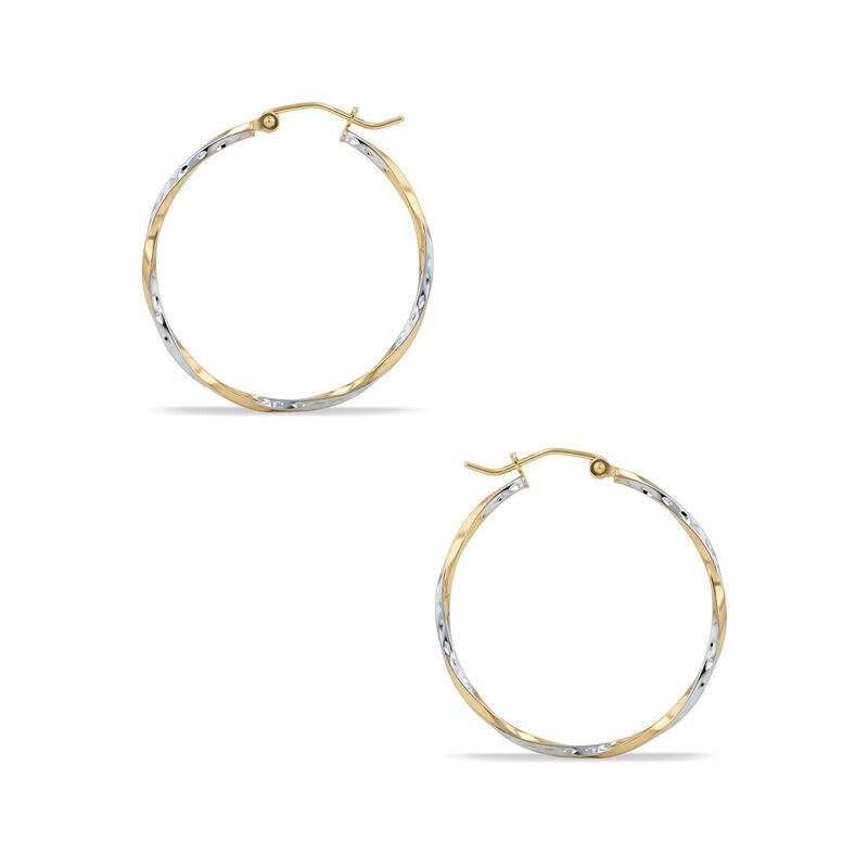 Arracadas De Oro Amarillo Y Blanco 14k (3 Cm) image number null