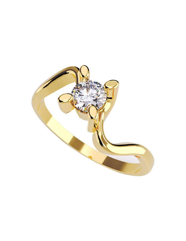 Anillo de Compromiso en Oro de 14K con Circonia... image number null