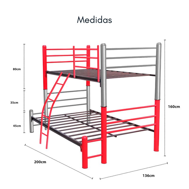 Litera Kids Mixta Color Rojo Plata Base Matrimo... image number null