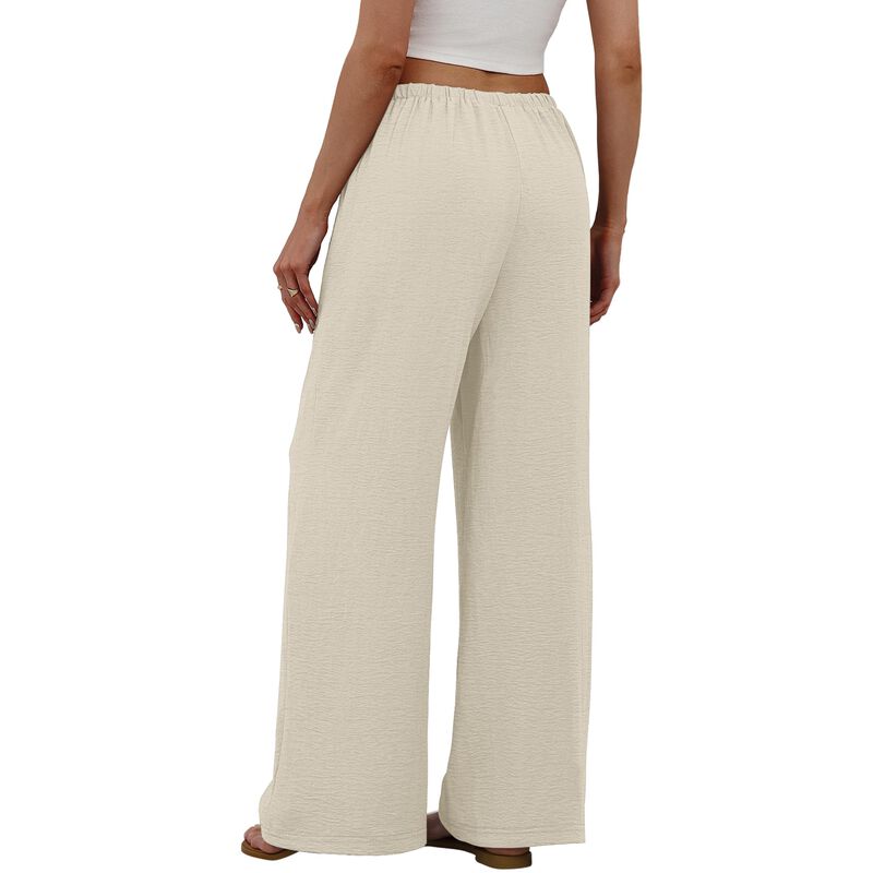 Pantalones Sampeel de Lino Sueltos Crema Blanco... image number null