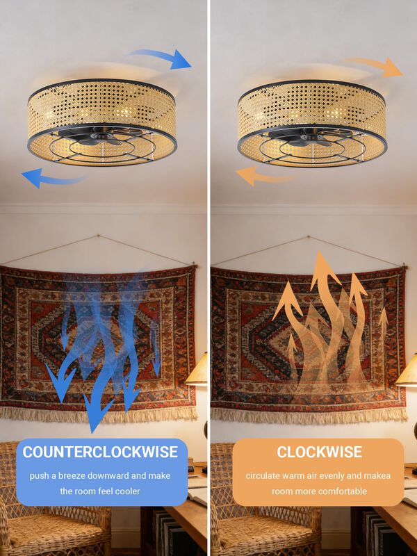 Ventilador De Techo Jorbeca 51 cm Boho De Rat&aacute;n... image number null