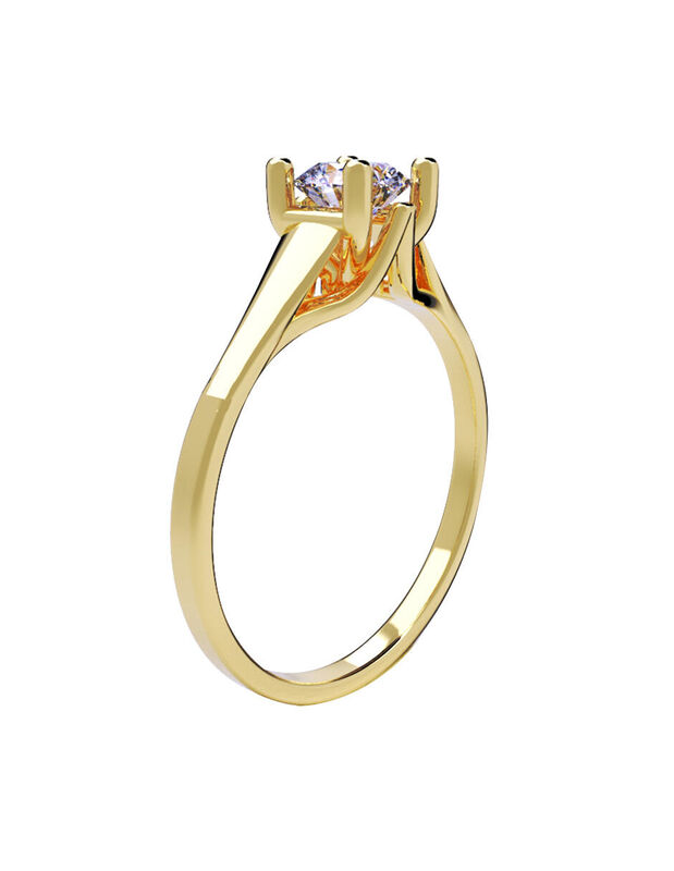 Anillo de Compromiso de 14K con Diamante de Lab... image number null