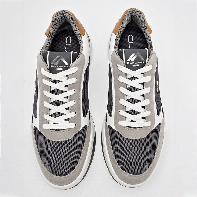 Clasben Tenis urbano para hombre gris blanco ca... image number null
