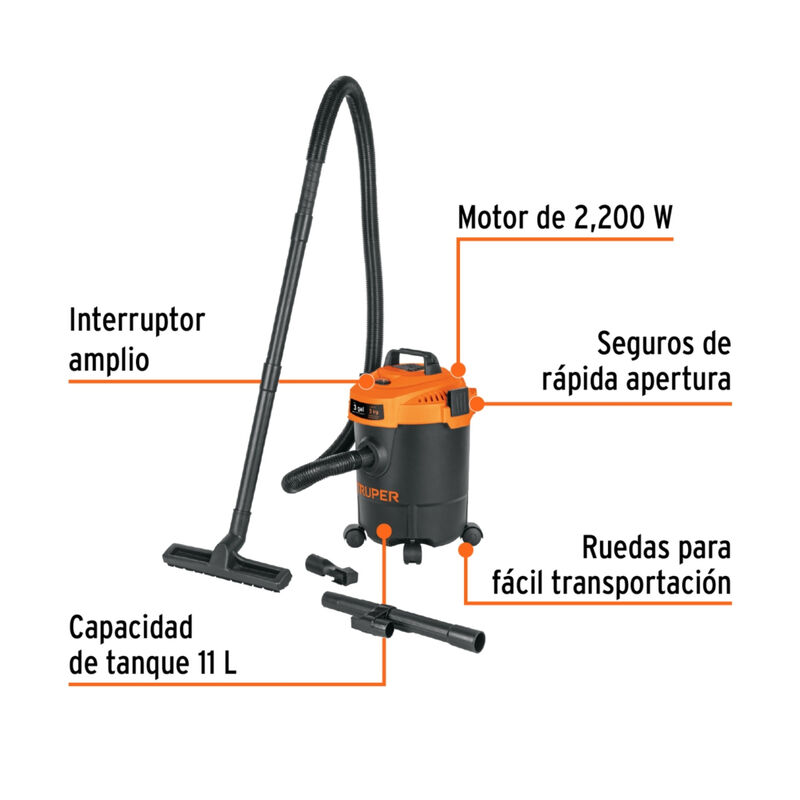 Aspiradora Truper ASP-03N Sólidos y Líquidos 3 ... image number null
