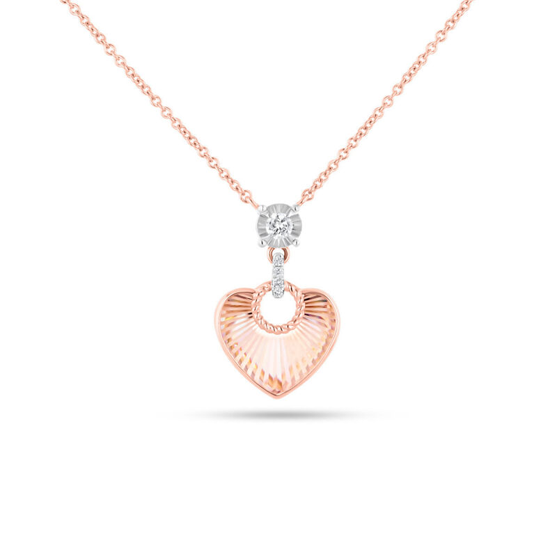 Gargantilla Coraz&oacute;n Oro Rosa Platinado 14k 6 Pt... image number null