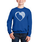Sudadera De Cuello Redondo Word Art Para Ni&ntilde;o - Coraz&oacute;n De Perro - Azul Rey