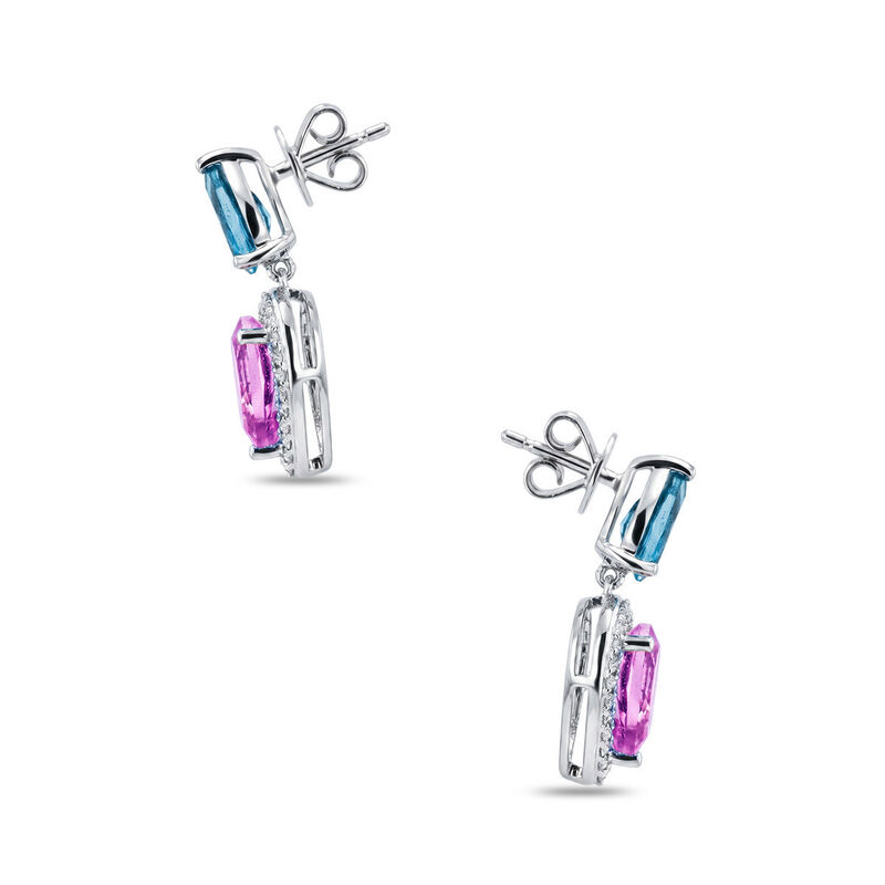 Aretes De Oro Blanco 10k Con 11pts De Diamante ... image number null