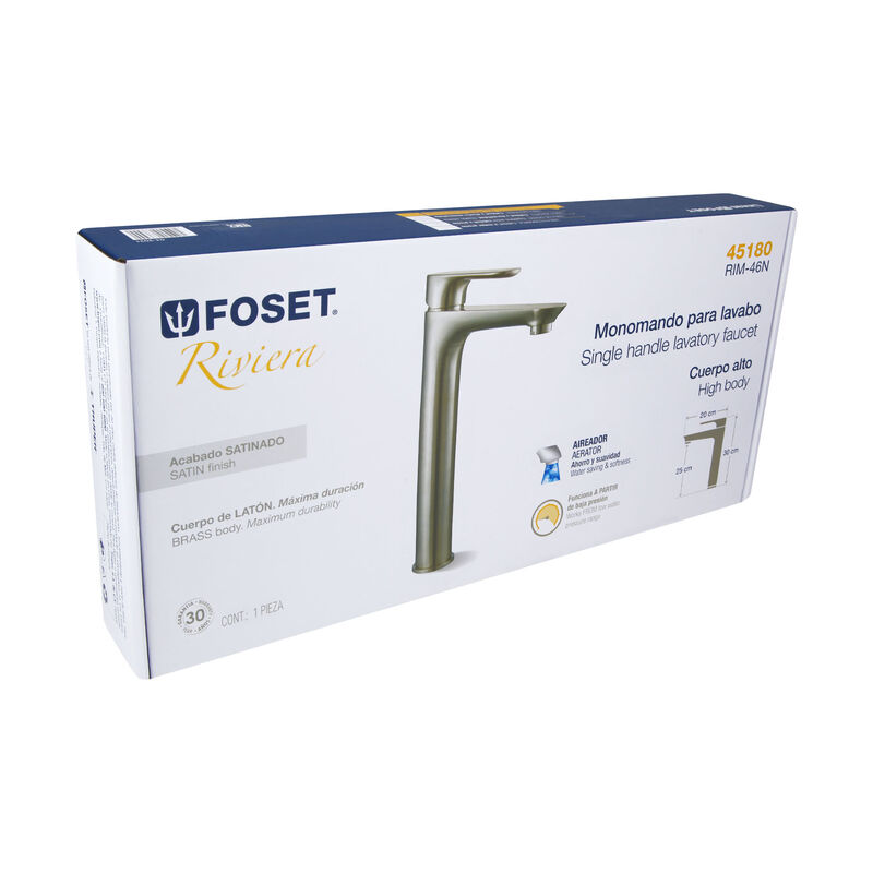 Monomando Satín Cuello Alto para Lavabo Foset R... image number null