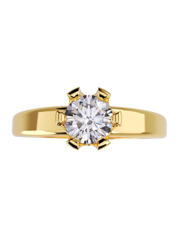 Anillo de Compromiso en Oro Amarillo 14K con Ci... image number null