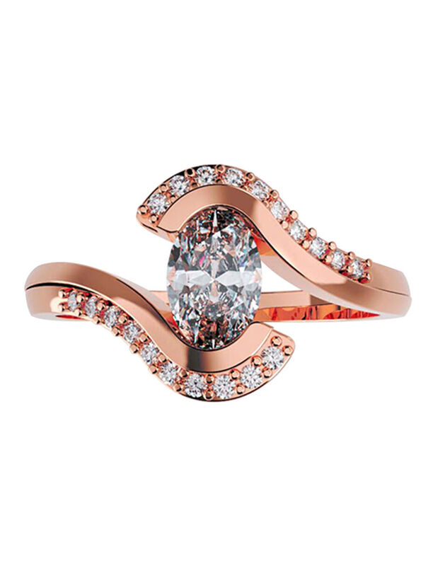 Anillo de Compromiso en Oro de 10K con Circonia... image number null