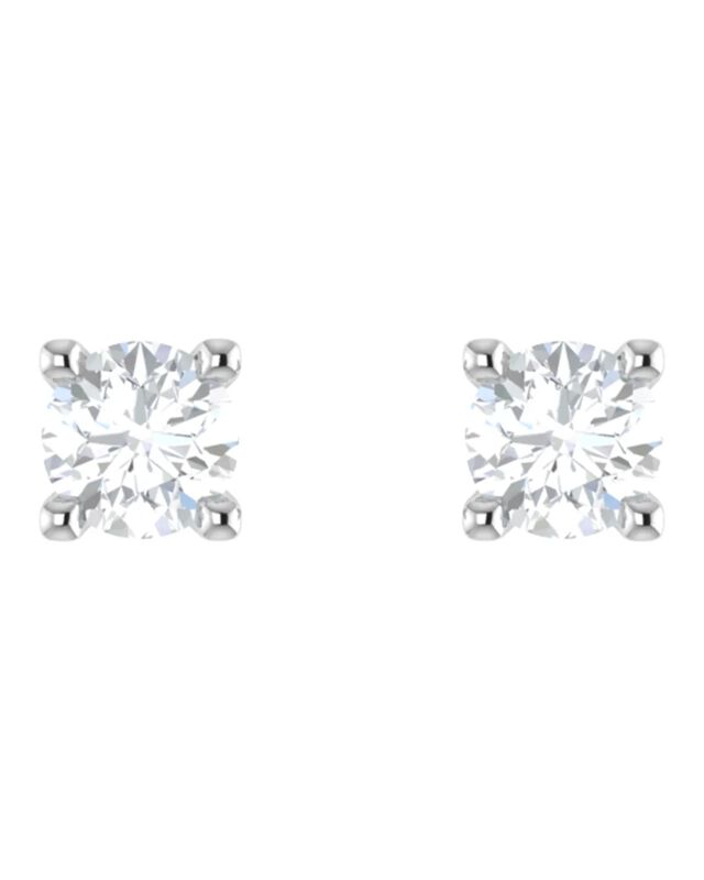 Broqueles De Oro Blanco 14k Con 15pts De Diaman... image number null