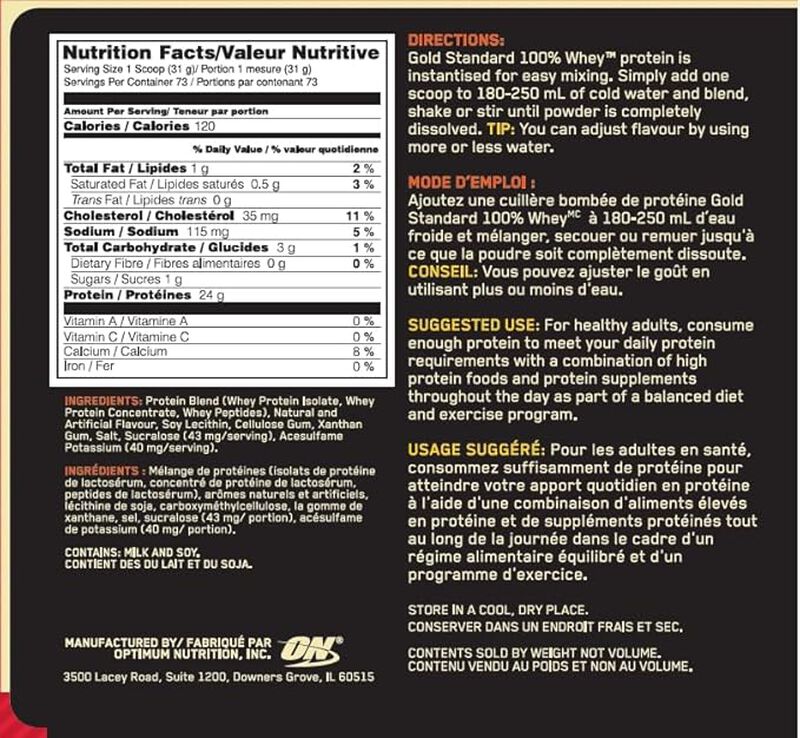 Proteina 100% Whey Gold Optimum Nutrition White... image number null