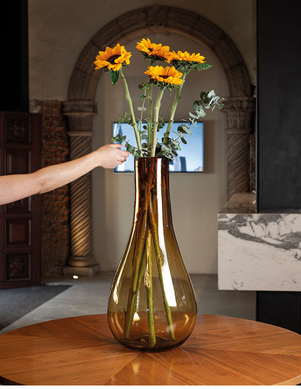 Jarr&oacute;n&nbsp;Decorativo de Vidrio Soplado &Aacute;mbar Marea... image number null