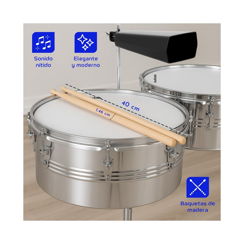 Timbales Vaso Largo 14 Y 15 Pulgadas Con Cencer... image number null