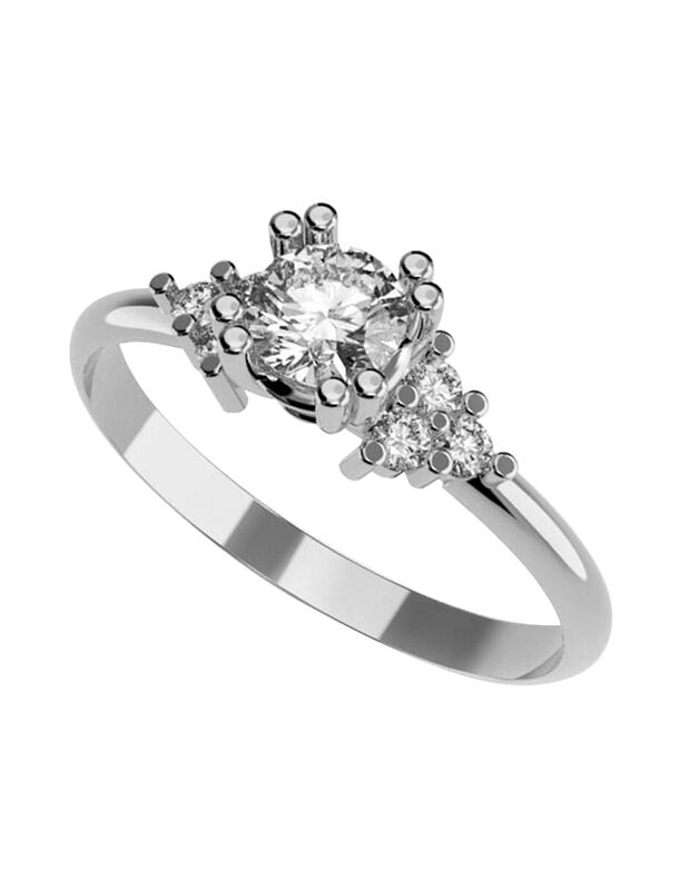 Anillo de Compromiso en Oro Blanco 10K con Circ... image number null