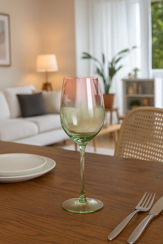 Set 4 Copas Vino Cristal Verde/rosa Ideen 465 M... image number null