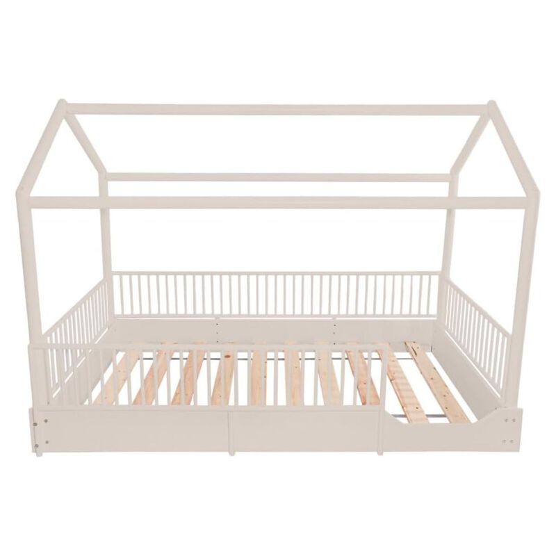 Cama Casa de Madera Montessori Individual Gris ... image number null