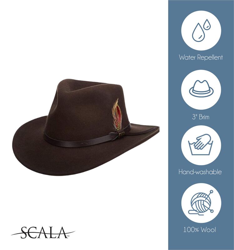 Sombrero Scala Classico De Fieltro Aplastable O... image number null