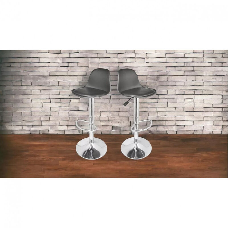 Set de 4 Sillas Altas Bar Giratorias Negras image number null