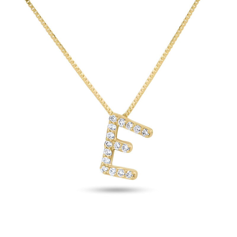 Dije Letra E De Oro Amarillo 14K Con Cadena Con... image number null