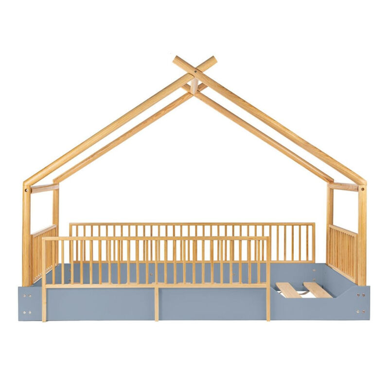 Cama Chalet Montessori de Madera con Barandales... image number null