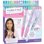 Kit De Bol&iacute;grafos Flotantes Para Bricolaje Make It Real Create, 3 Bol&iacute;grafos Con Purpurina Para Mayores De 8